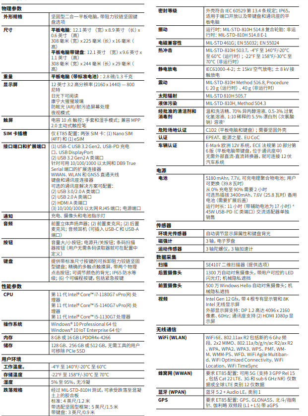 斑馬ET80/ET85詳細參數圖